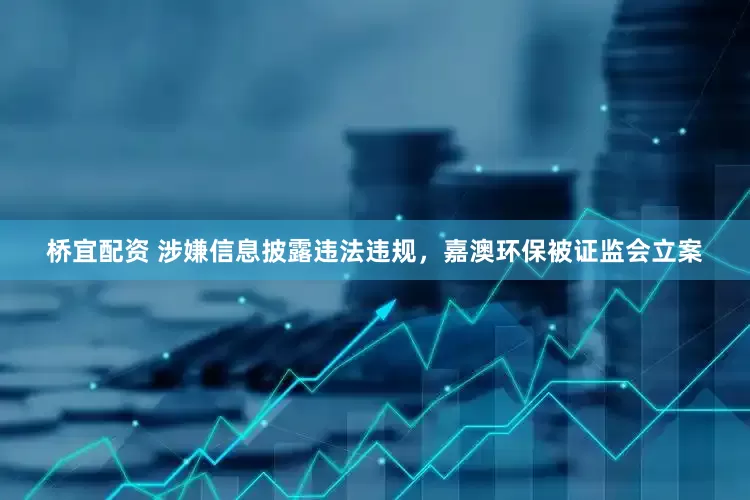 桥宜配资 涉嫌信息披露违法违规，嘉澳环保被证监会立案