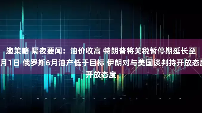 趣策略 隔夜要闻：油价收高 特朗普将关税暂停期延长至8月1日 俄罗斯6月油产低于目标 伊朗对与美国谈判持开放态度